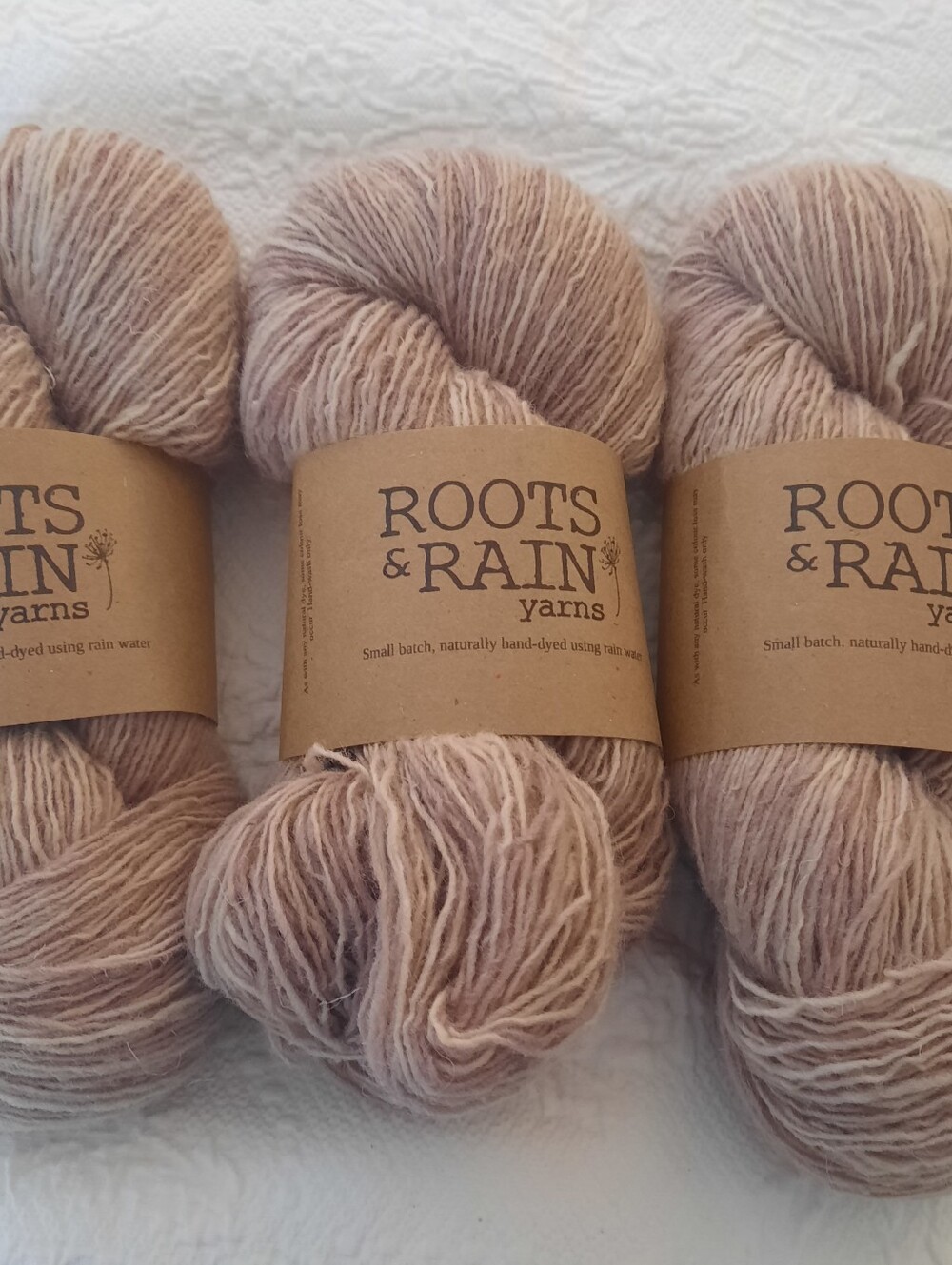 Canadian Made - 3 Skeins 115g each Hand Dyed ECO Wool ROOTS and RAIN